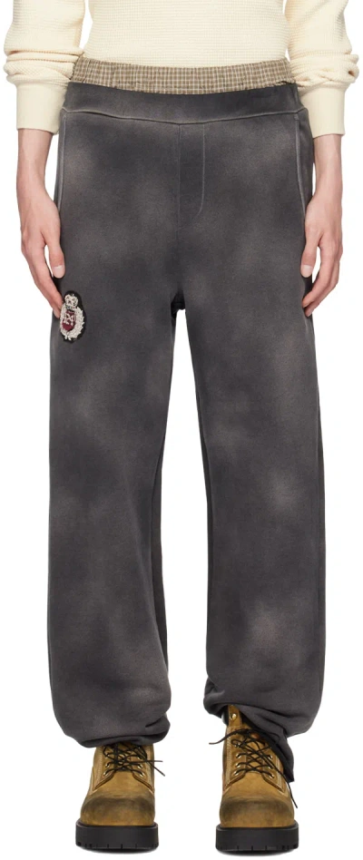 424 Grey Patch Sweatpants In Washed Light Grey