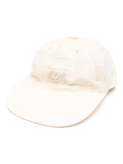 424 Logo-embroidered Distressed Cap In Neutrals