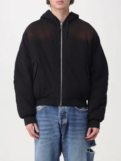 424 Zip-up Padded Hooded Jacket In Black