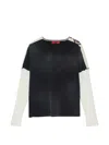 424 Layered-sleeve Crest-patch T-shirt In Black