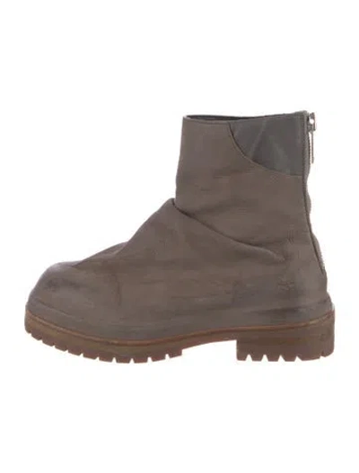 Pre-owned 424 Leather Boots In Gray