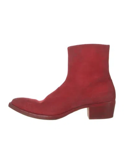 Pre-owned 424 Leather Boots In Red