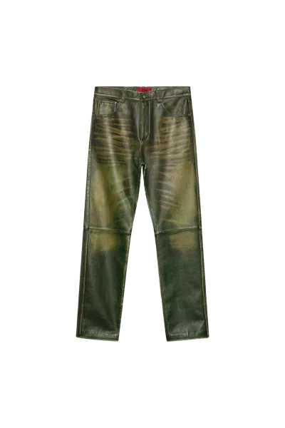 424 Leather Five Pocket Pants Green