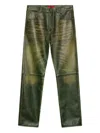 424 Leather Five-pocket Trousers In Green