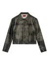 424 Leather Trucker Jacket Black In Black