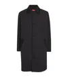 424 Leather-trim Trench Coat In Black