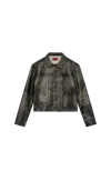 424 Leather Trucker Jacket Black