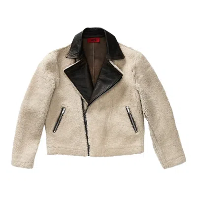 Pre-owned 424 Lightweight Leather Jacket 'beige' | Cream | Men's Size M