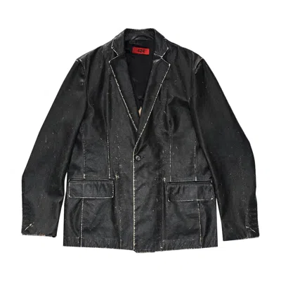 Pre-owned 424 Lightweight Leather Jacket 'black' | Men's Size 46