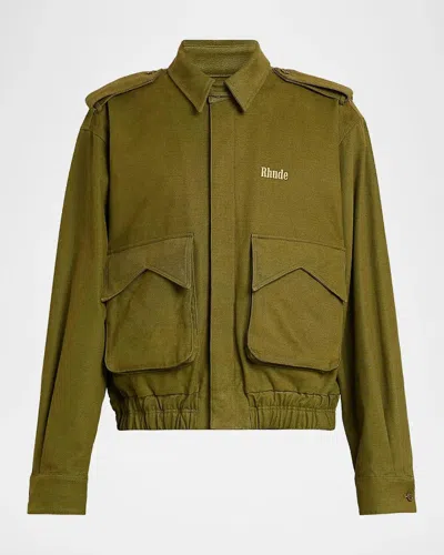 424 Logo Cotton Pilot Jacket In Green