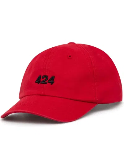 424 Logo-embroidered Baseball Cap In Red