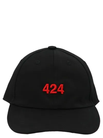424 Logo Embroidered Baseball Cap In Black