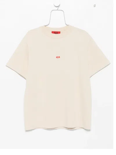 424 Logo-embroidered T-shirt In Neutral