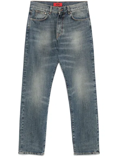 424 Logo-patch Jeans In Navy Blue