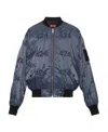424 Logo-print Quilted Bomber Jacket In Blue