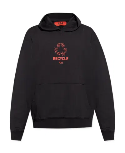 424 LOGO-PRINT 'RECYCLE' HOODIE