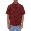 424 Men's Short-sleeve Repeat  Logo Shirt In Red/black In Red