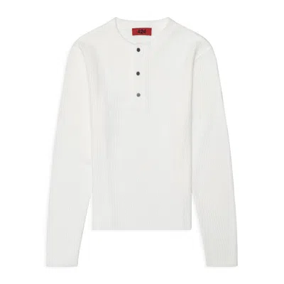 424 Long Sleeve Thermal Jersey White Bright White In Gold