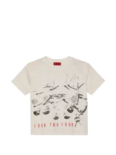 424 Lounge Tee Graphic-print T-shirt In Neutral