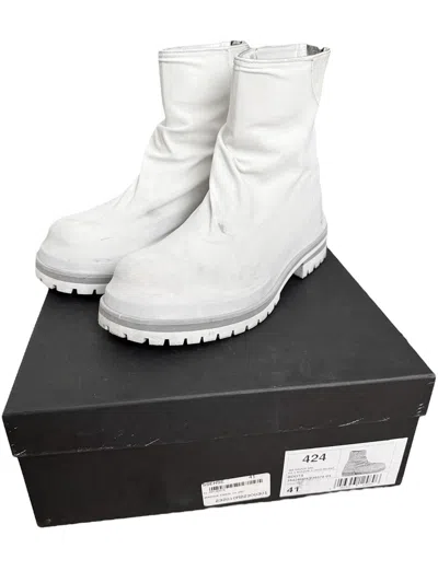 Pre-owned 424 Marathon Draped Boot White
