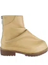 424 Marathon Leather Zip Boots In Yellow