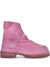 424 Marathon Boots Distressed Pink In Pink