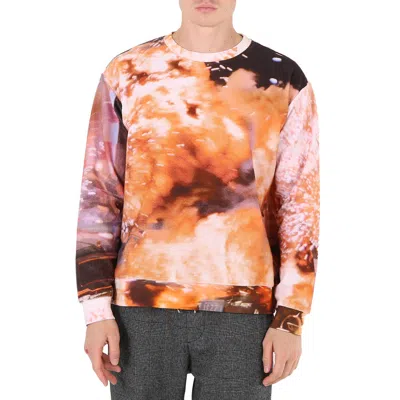 424 MEN'S EXPLOSION PRINT LONG-SLEEVE COTTON JUMPER