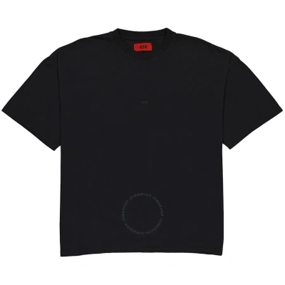 424 Men's Oversized Cotton Logo T-shirt In Black
