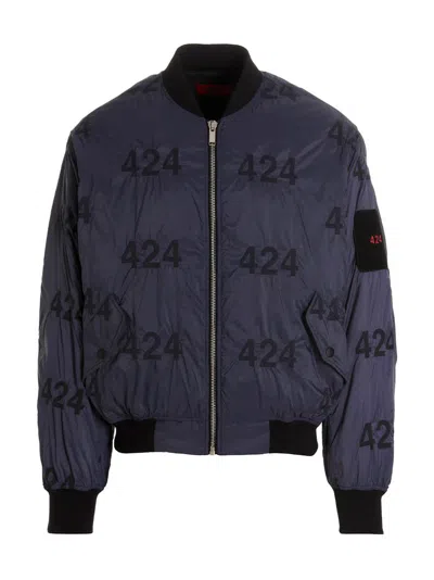 424 424 MEN'S REVERSIBLE LOGO BOMBER JACKET.