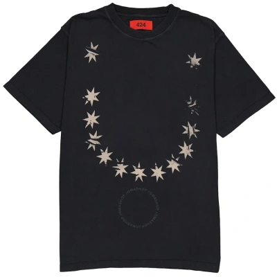 424 Men's Star Print T-shirt In Black