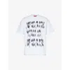 424 424 MEN'S WHITE GRAPHIC-PRINT CREWNECK COTTON-JERSEY T-SHIRT