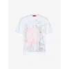 424 Mens White Graphic-print Crewneck Cotton-jersey T-shirt In White