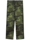 424 Military Print Cotton Trousers In Green
