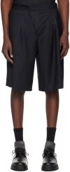 424 Navy Striped Shorts In Navy
