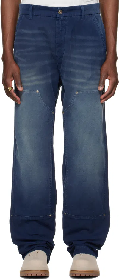 424 Navy Work Trousers In Blue