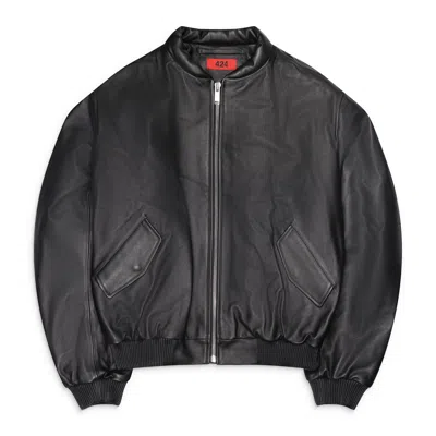 424 New  Leather Bomber Black