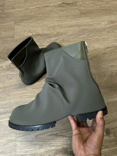 Pre-owned 424 On Fairfax Marathon Slouch Boot In Green