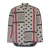 424 On Fairfax Multi Tunic American Flag Button-down Shirt In Gray