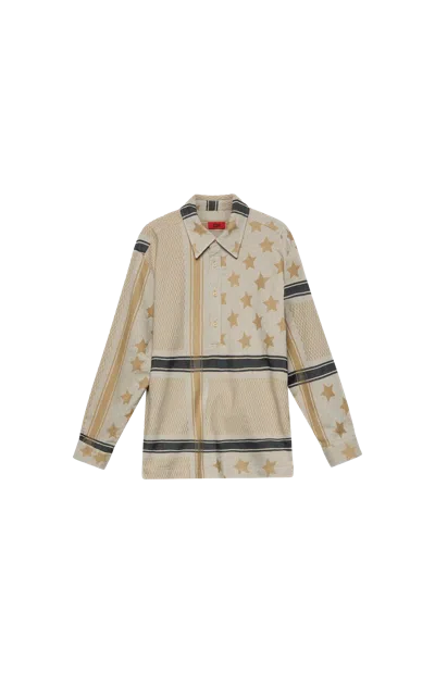 424 Overshirt Sand Navy Dye In Multi