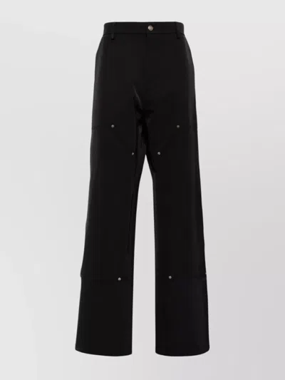 424 Panelled Straight Trousers With Wide Fit In Black