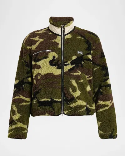 424 Parilla Camouflage Wool-blend Fleece Jacket In Green