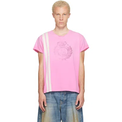 424 Pink Capped Thermal T-shirt In White
