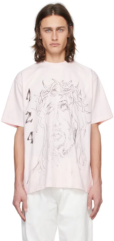 424 Pink Printed T-shirt In Light Pink