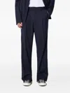 424 Pinstripe Pleated-front Trousers In Blue