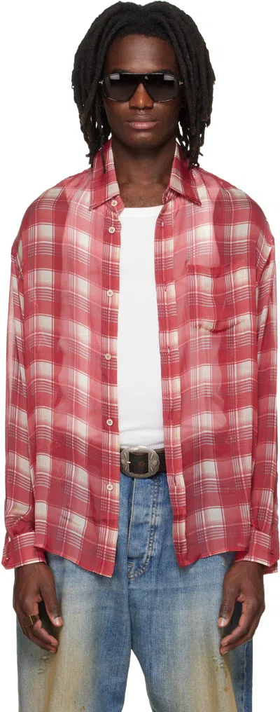 424 Red Silk Shirt