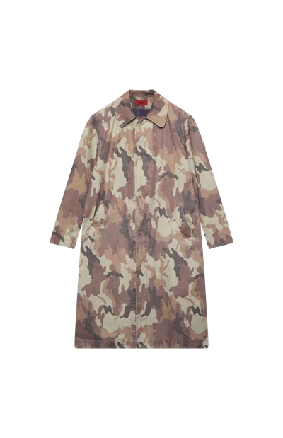 424 Reversible Light Trench Coat Camo In Brown
