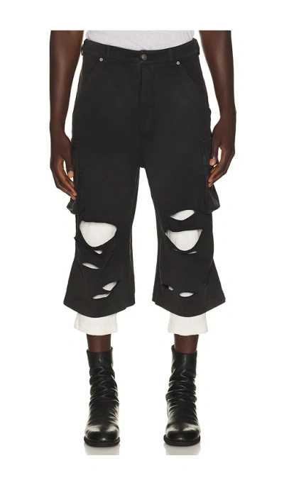 424 Ripped Bermuda Shorts In Black