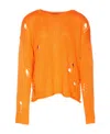 424 Ripped-detail Crew-neck Sweatshirt In Orange