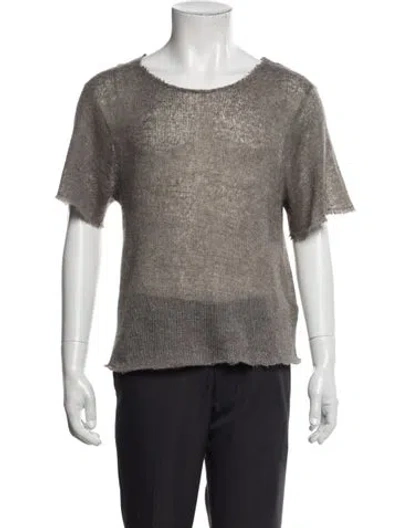 Pre-owned 424 Scoop Neck Short Sleeve Pullover In Gray