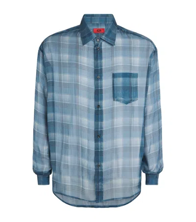 424 Silk Check Shirt In Multi